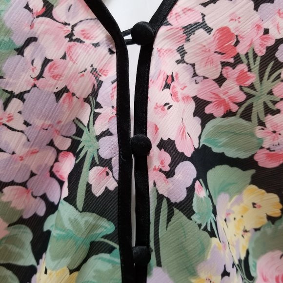 Victoria's Secret teddy Large floral print ruffle trim snap crotch VINTAGE - Picture 6 of 13